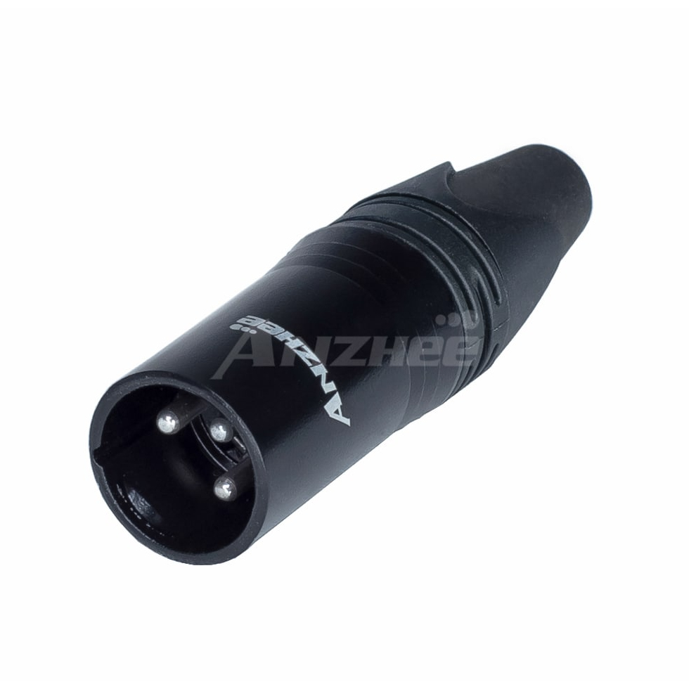 XLR-M Black 3 – х контактный кабельный разъем типа XLR "папа" Anzhee