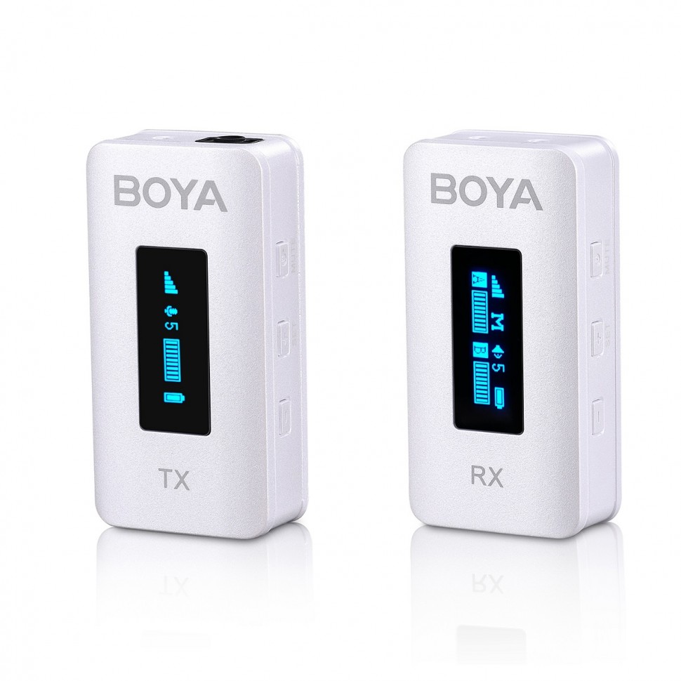 BY-XM6-K1W белая миниатюрная 2,4 ГГц двухканальная беспроводная микрофонная система Boya
