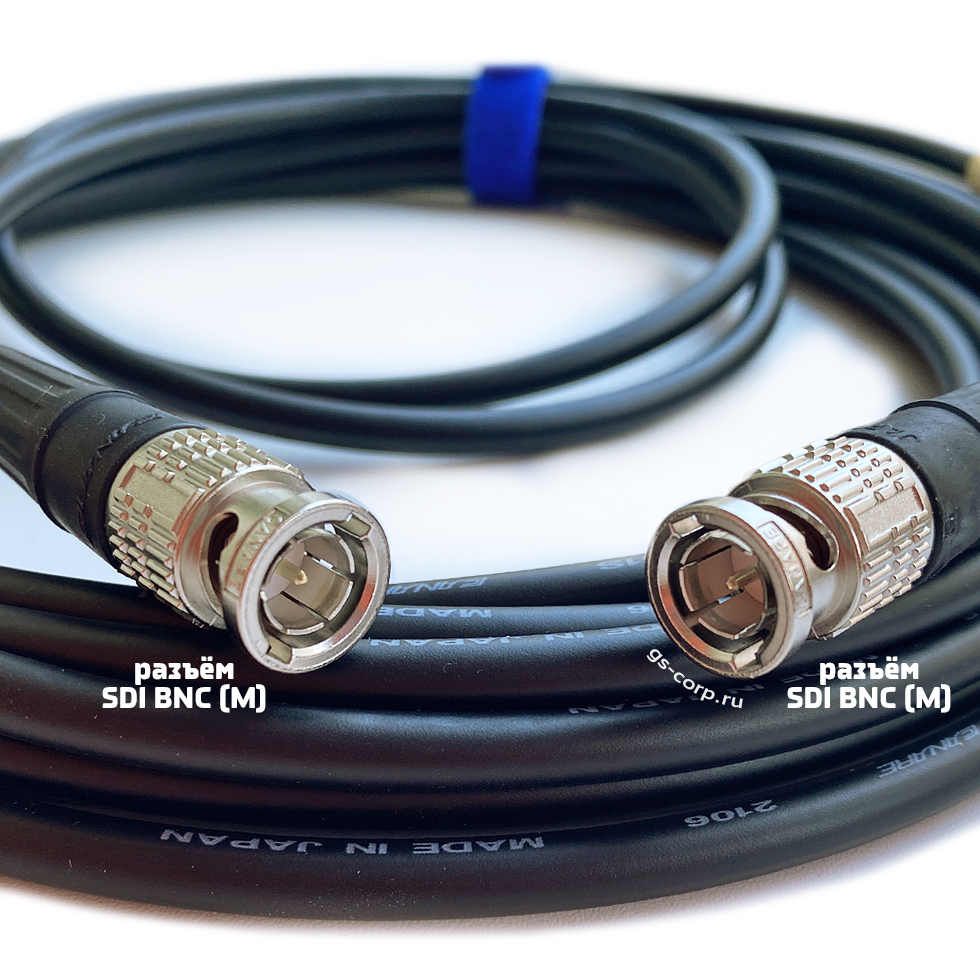 12G SDI BNC-BNC (mob) (black) 7 метров мобильный/сценический кабель (черный) GS-PRO