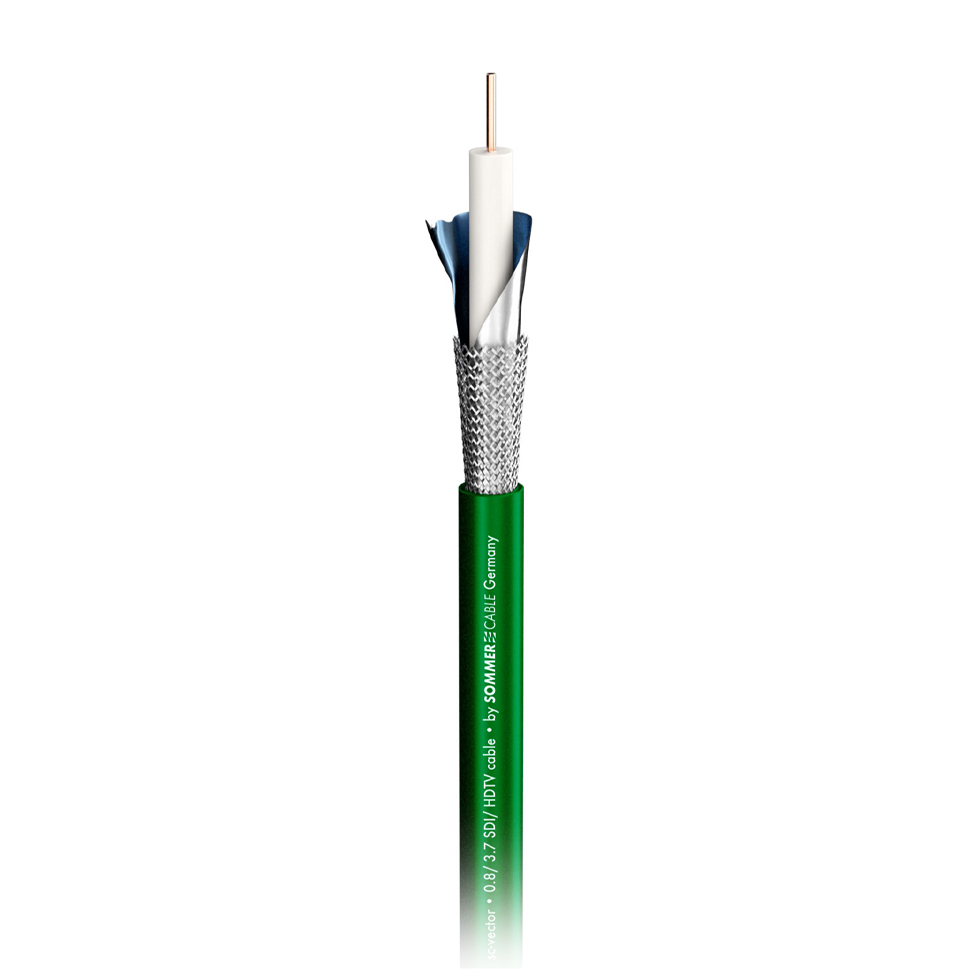SC-VECTOR (RCB) 0.8/3.7 75 Ом 6G-SDI, зеленый коаксиальный видео кабель Sommer Cable