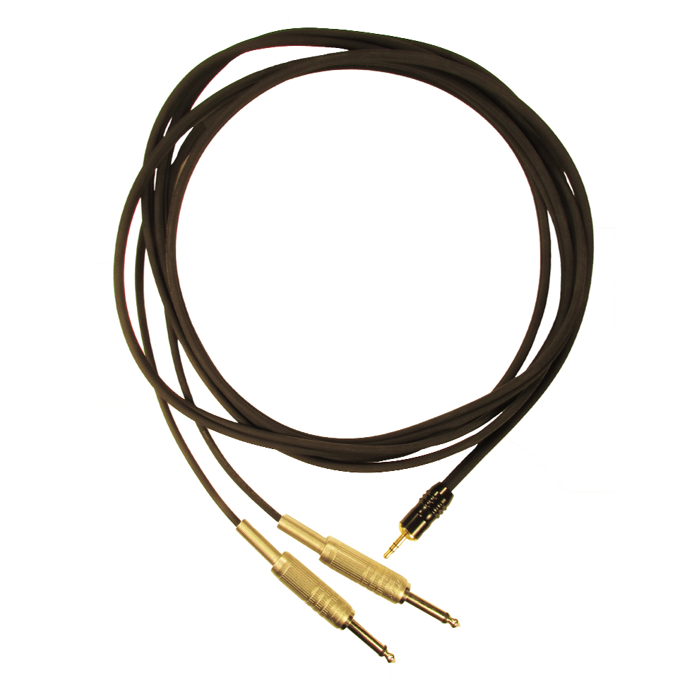 MiniJackStereo-2xJackMono (black) 3 метра кабель (черный) GS-PRO