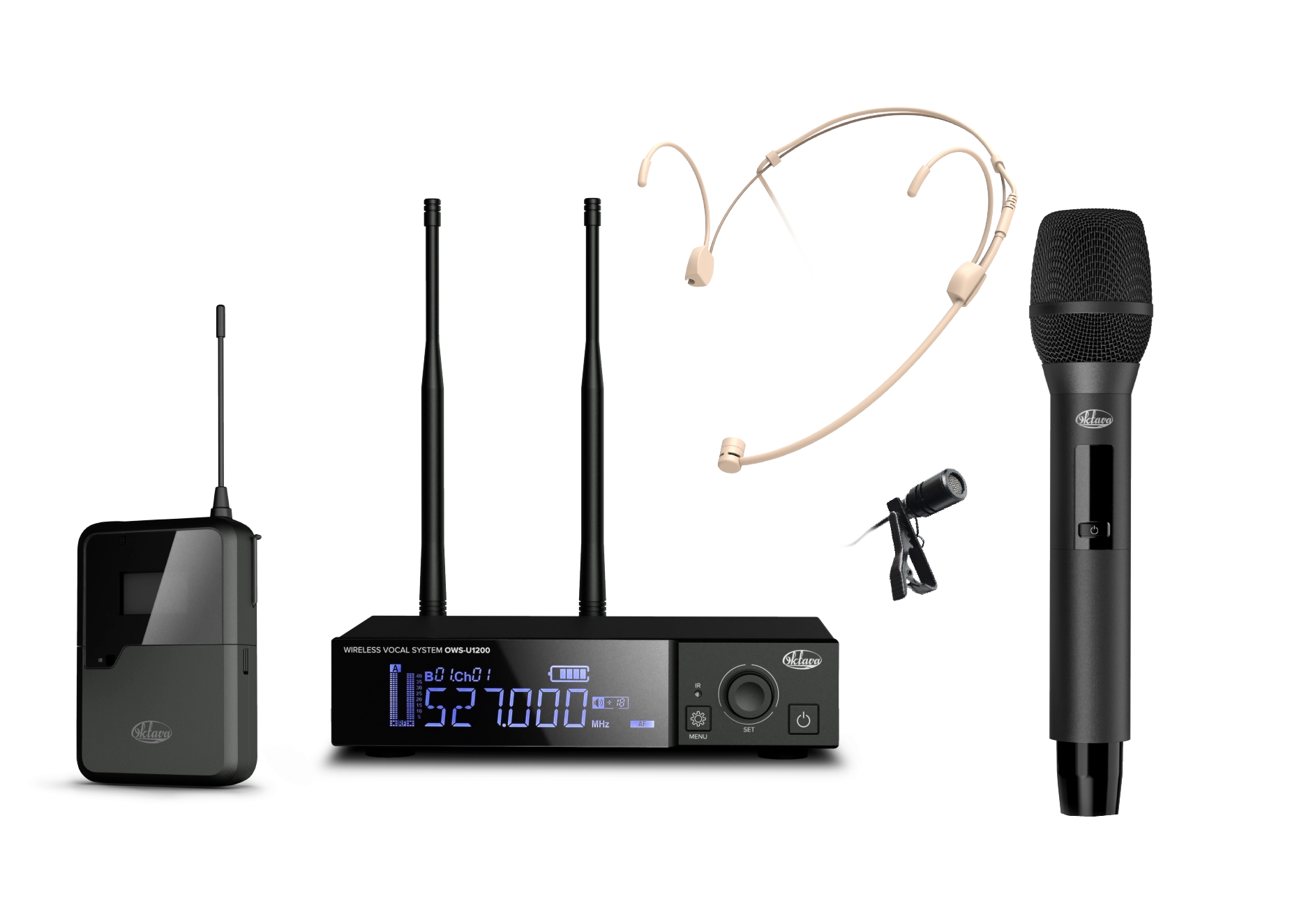 OWS-U1200HD01L01 радиосистема с ручным микр.,головным микр., петличным микр. L01 без кейса Октава