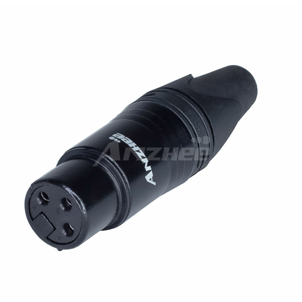 XLR-F Black 3 – х контактный кабельный разъем типа XLR "мама" Anzhee
