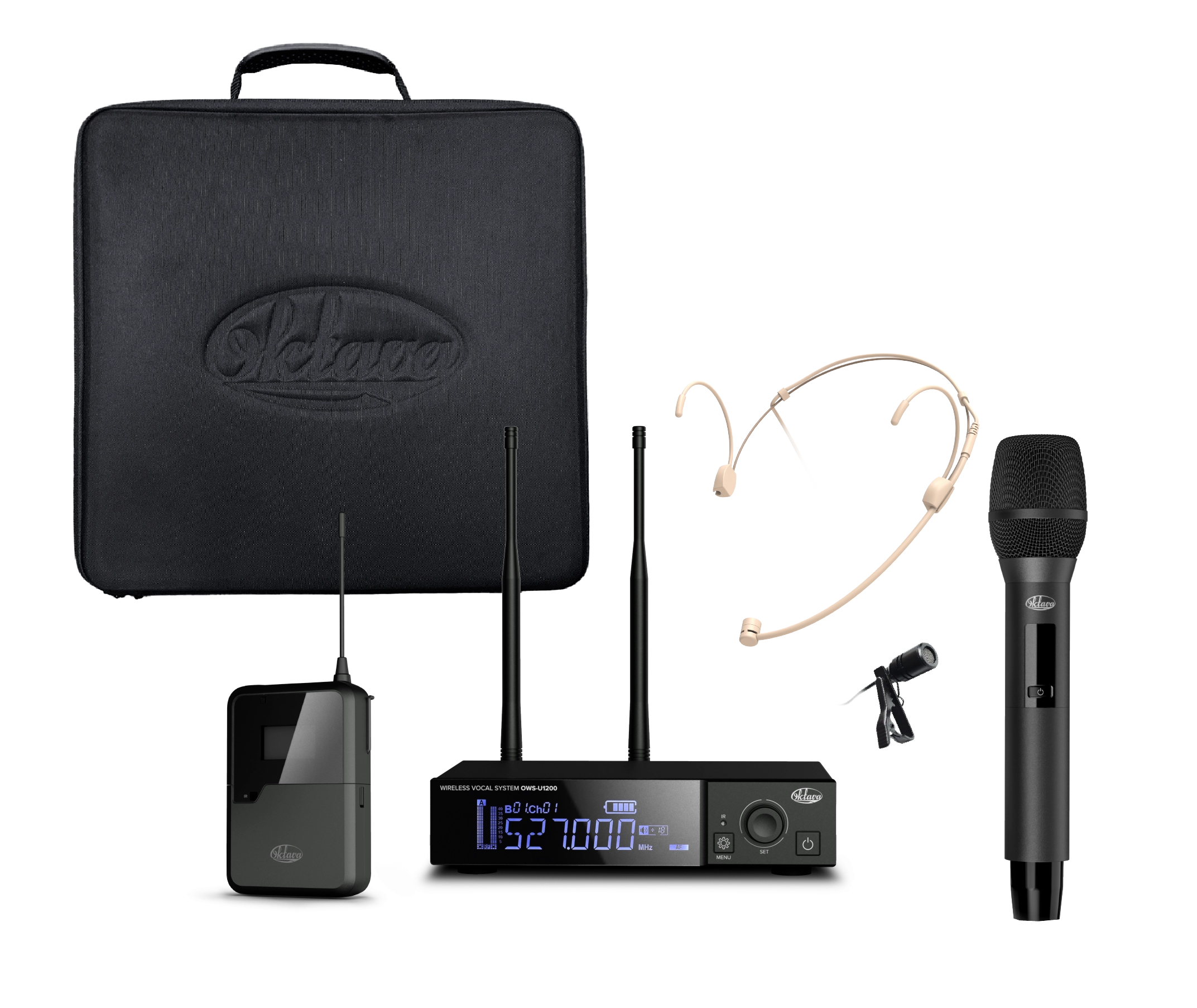 OWS-U1200HD01L01 plus радиосистема с ручным микр.,головным микр., петличным микр. L01 в кейсе Октава