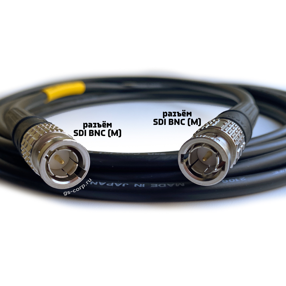 12G SDI BNC-BNC (mob) (black) 1 метр 4K UHD 2160p60 мобильный/сценический кабель (черный) GS-PRO
