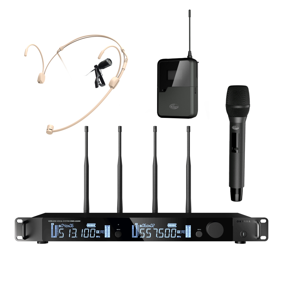 OWS-U2200HDL-B двухканальная радиосистема (пояс. и руч. передатчики + петл. и гол. микро.) Октава