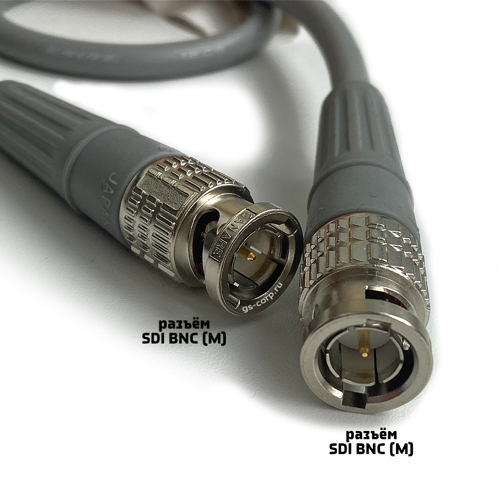 12G SDI BNC-BNC (mob) (grey) 1 метр мобильный/сценический кабель (серый) GS-PRO
