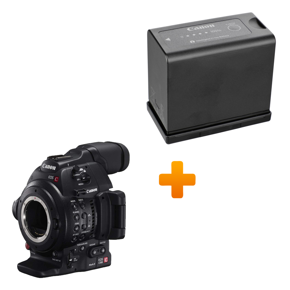 Canon EOS C100 Mark II + Canon BP-975 камера и дополнительный аккумулятор Комплект