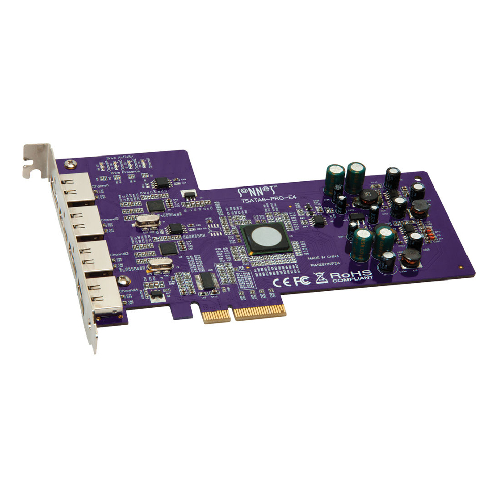 Tempo SATA Pro 6Gb 4-Port хост-адаптер PCIe 2.0 с 4-мя портами SATA III Sonnet