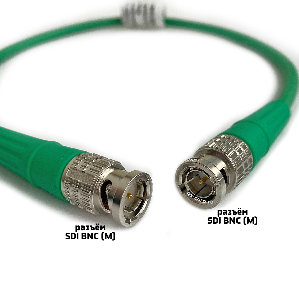 12G SDI BNC-BNC (mob) (green) 0,6 метра мобильный/сценический кабель (зелёный) GS-PRO