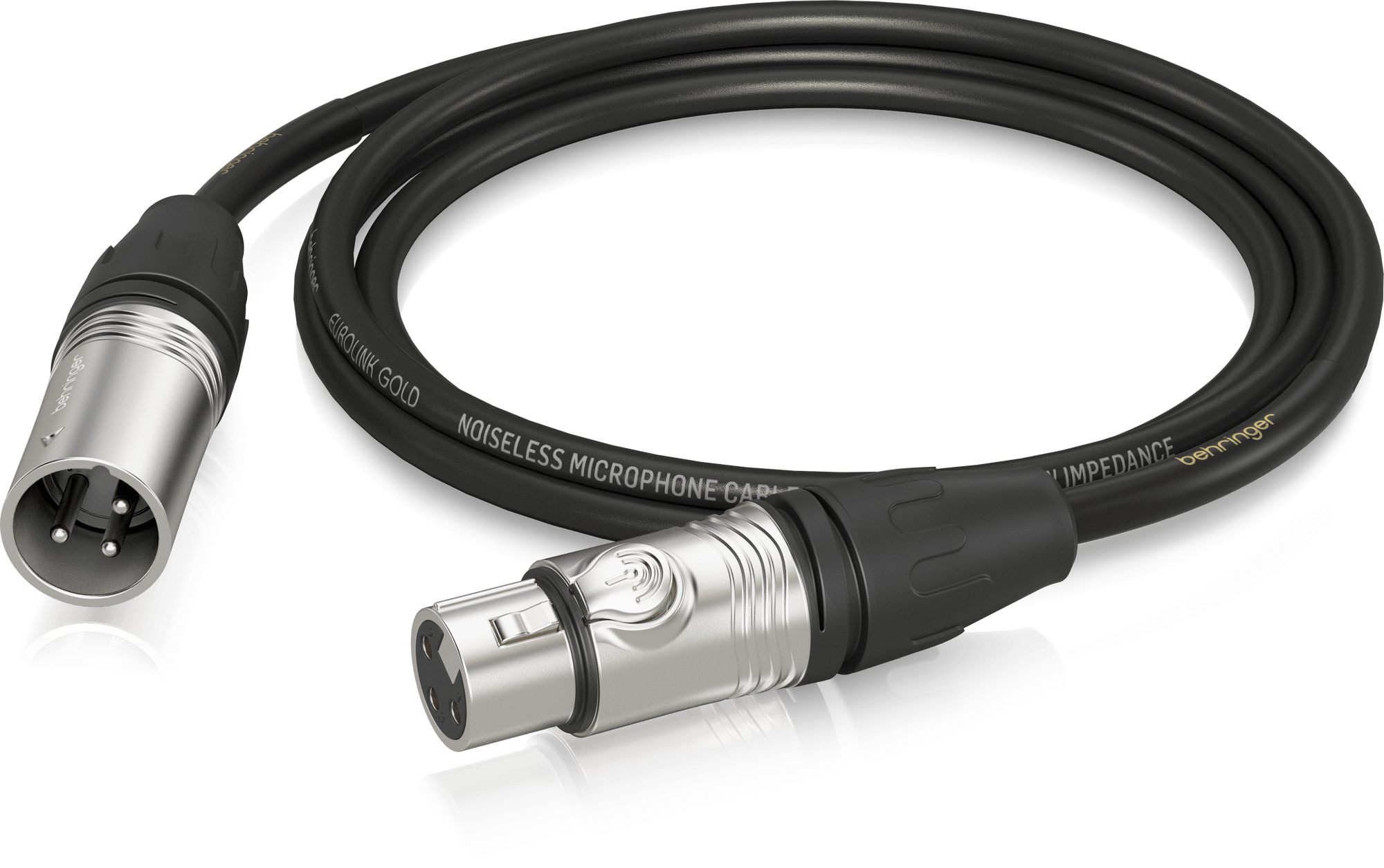 GMC-150 микрофонный кабель XLR female—XLR male, 1.5 м, 2 x 0.22 mm², диаметр 6 мм, черный Behringer
