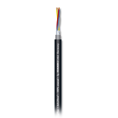 SC-SQUARE 4-CORE MKII HIGHFLEX квадропольный микрофонный кабель, 4x0,20 мм², чёрный Sommer Cable