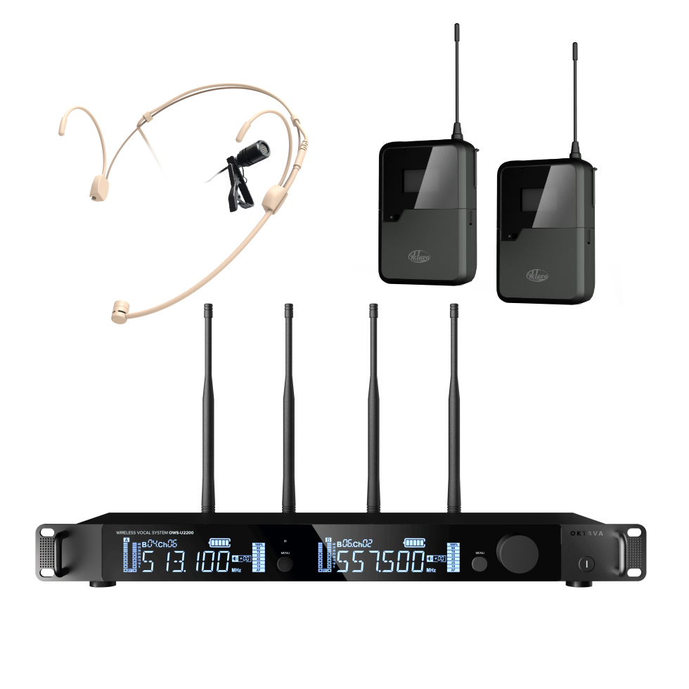 OWS-U2200DL-B двухканальная радиосистема (2 пояс. передатчика и петл. и гол. микрофоны) Октава