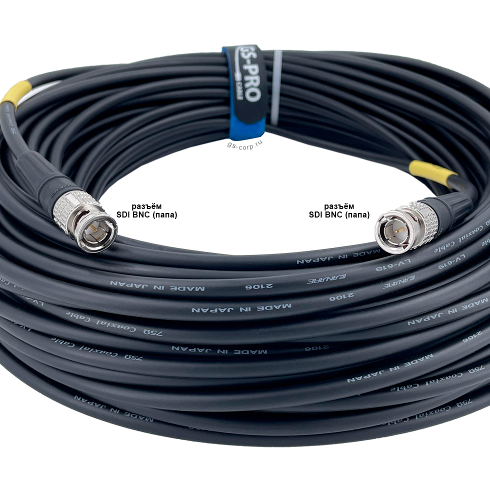 6G SDI BNC-BNC (mob) (black) 50 метров мобильный/сценический кабель (черный) GS-PRO