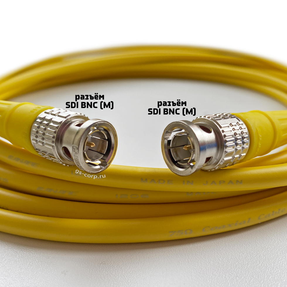 12G SDI BNC-BNC (mob) (yellow) 5 метров мобильный/сценический кабель (желтый) GS-PRO