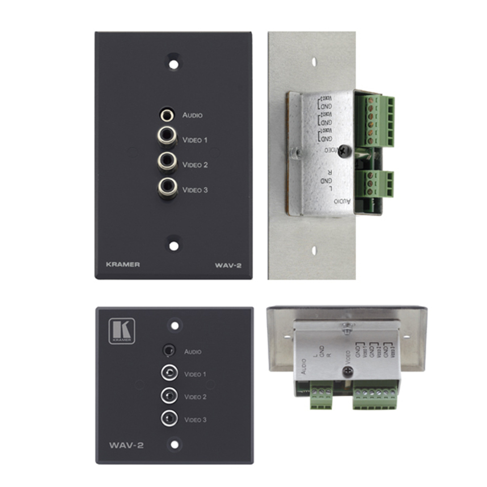 WAV-2/EUK(W) настенная панель-переходник  Kramer