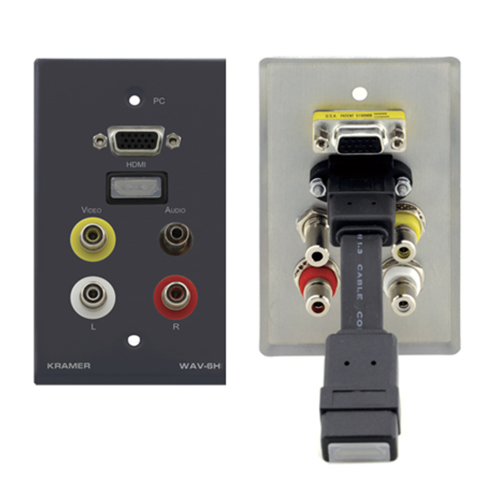 WAV-6H/US(W) настенная панель-переходник Kramer