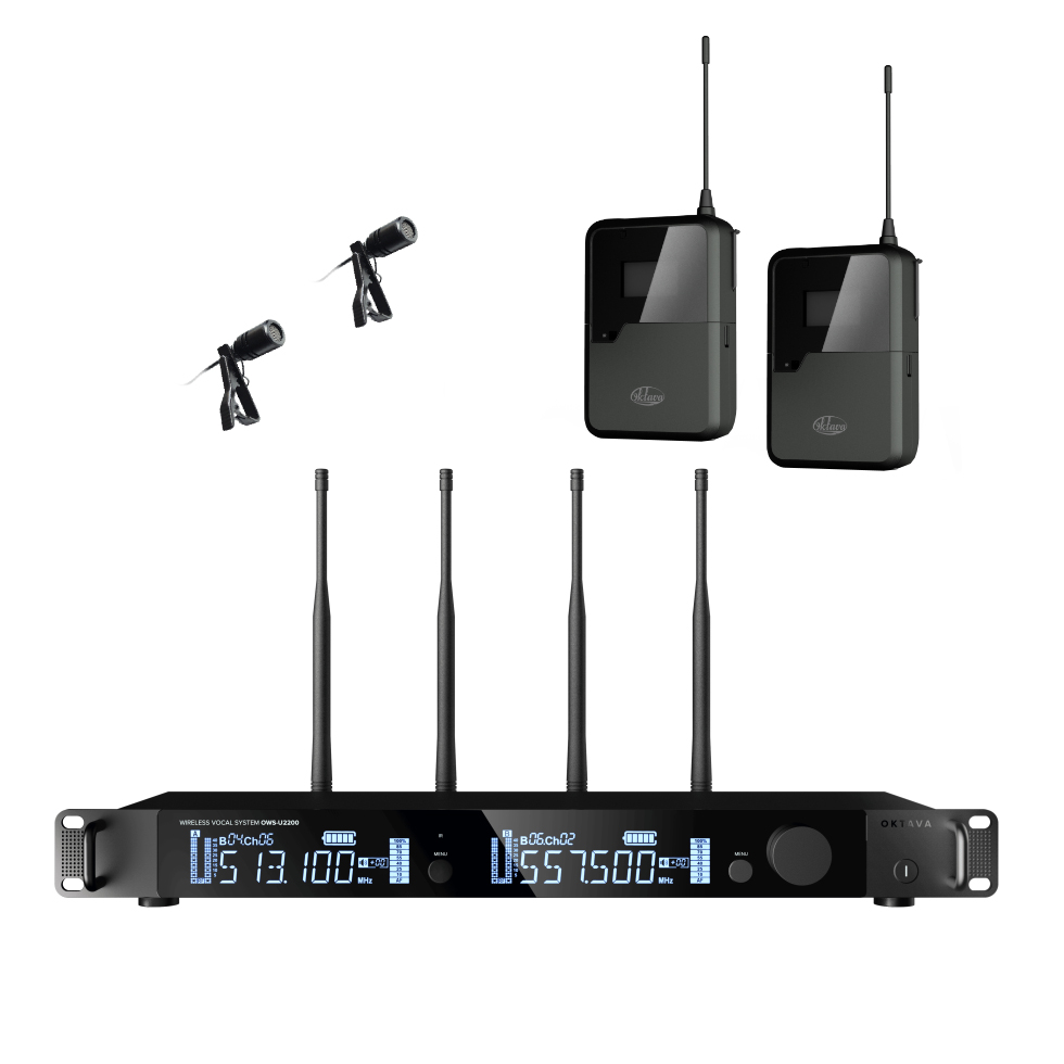 OWS-U2200L-B двухканальная радиосистема (2 пояс. передатчика и 2 петл. микрофона) Октава