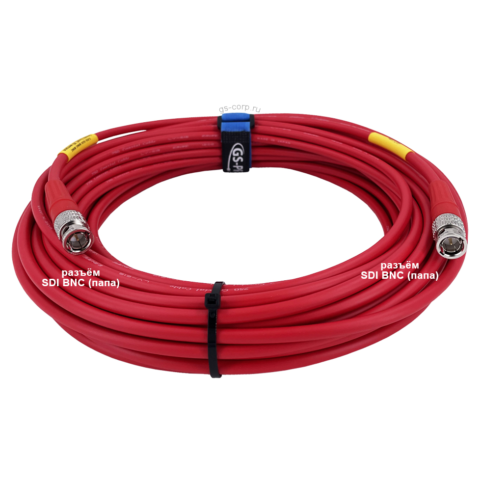 12G SDI BNC-BNC (mob) (red) 25 метров мобильный/сценический кабель (красный) GS-PRO