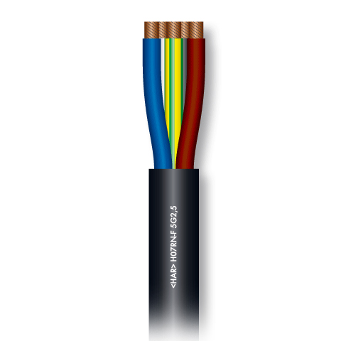 SC-RUBBERFLEX 5х2,5 силовой кабель H07RN-F, 5х2,5 мм², чёрный Sommer Cable