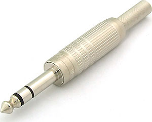 F-16 кабельный разъем Jack 6.3мм TRS (стерео) штекер, металический корпус Canare