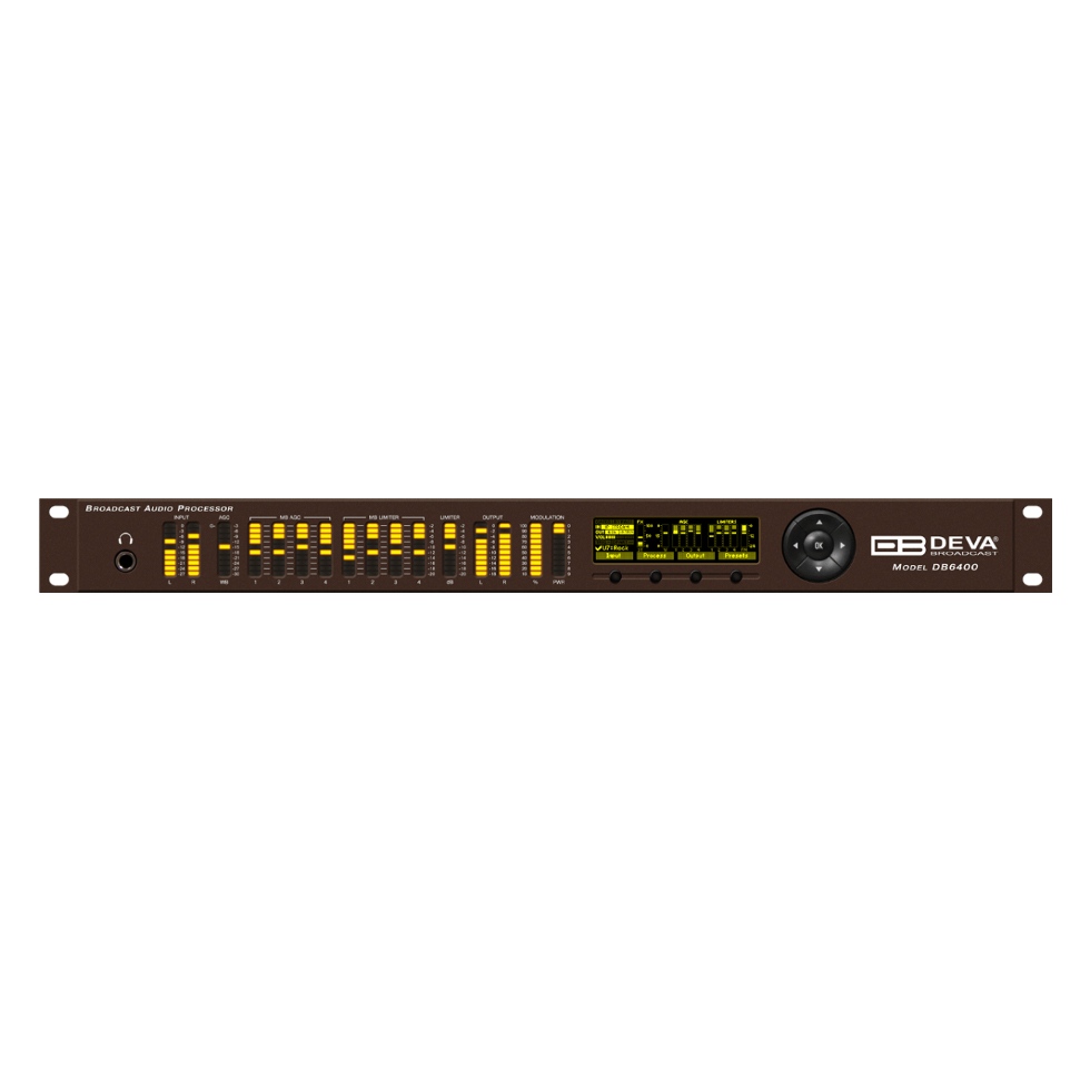 DB6400 FM-процессор + RDS кодер + IP приёмник, встроенный MP3 проигрыватель DEVA BROADCAST
