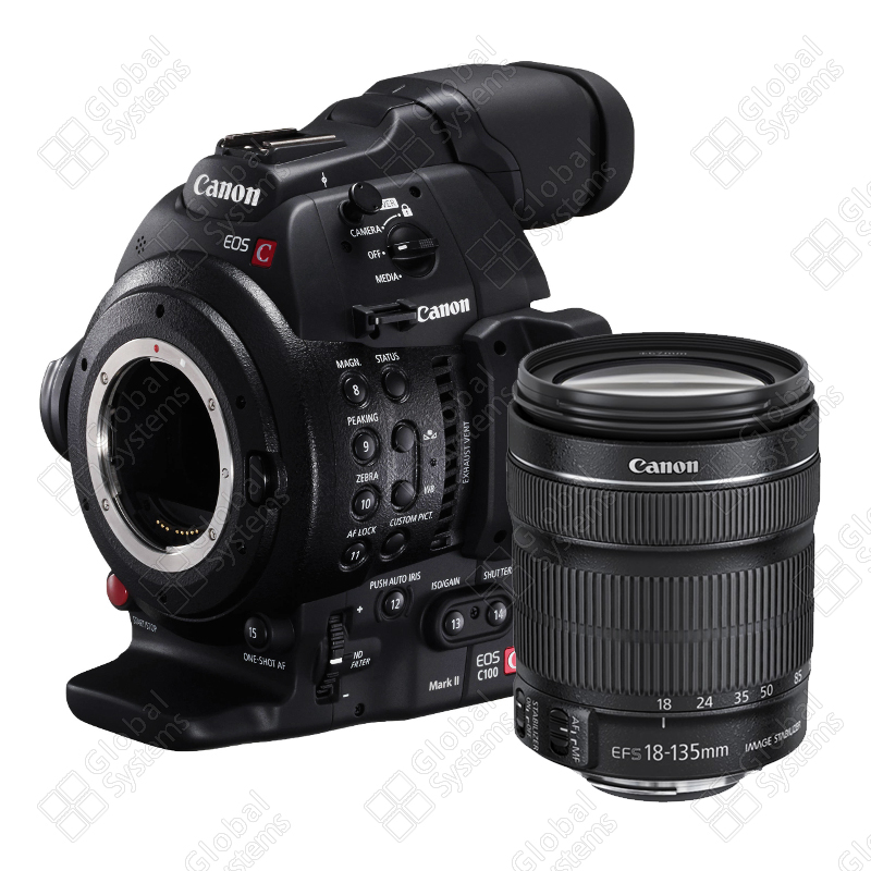 EOS C100 Mark II Kit EF-S 18-135mm f/3.5-5.6 IS STM камера с объективом Canon