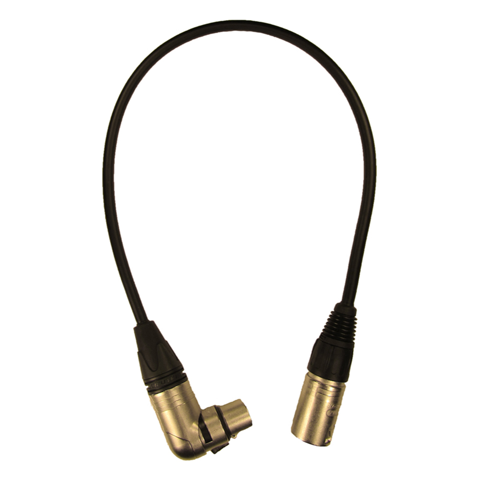 XLR3F-R [угловой] - XLR3M 0,5 метра (black) кабель (черный) GS-PRO