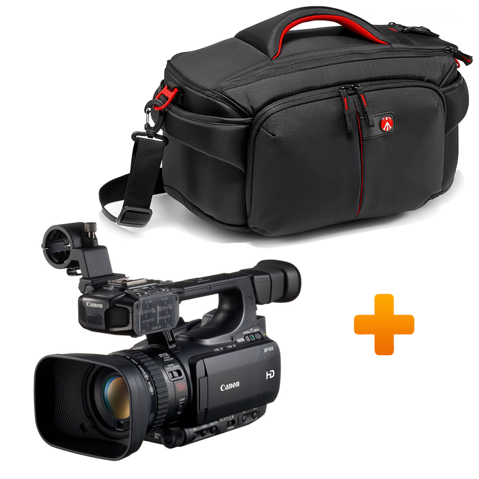 Canon XF105, Manfrotto MB PL-CC-191N камера и сумка Комплект