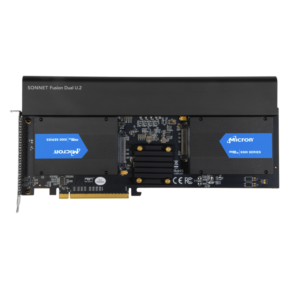 Fusion Dual U.2 SSD PCIe Card плата-адаптер Sonnet